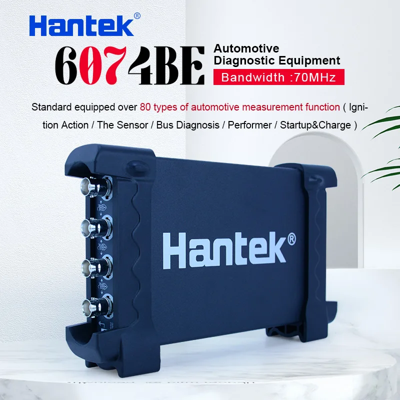 

Набор для диагностики автомобилей Hantek 6074BE, 4 канала, 70 МГц, датчик зажигания, диагностика шины