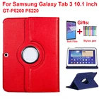 Вращающийся на 360 градусов чехол для Samsung Galaxy Tab 3 10,1 дюйма P5200 P5220 P5210 GT-P5200 Tab3 10,1, чехол из искусственной кожи, чехол-подставка для планшета