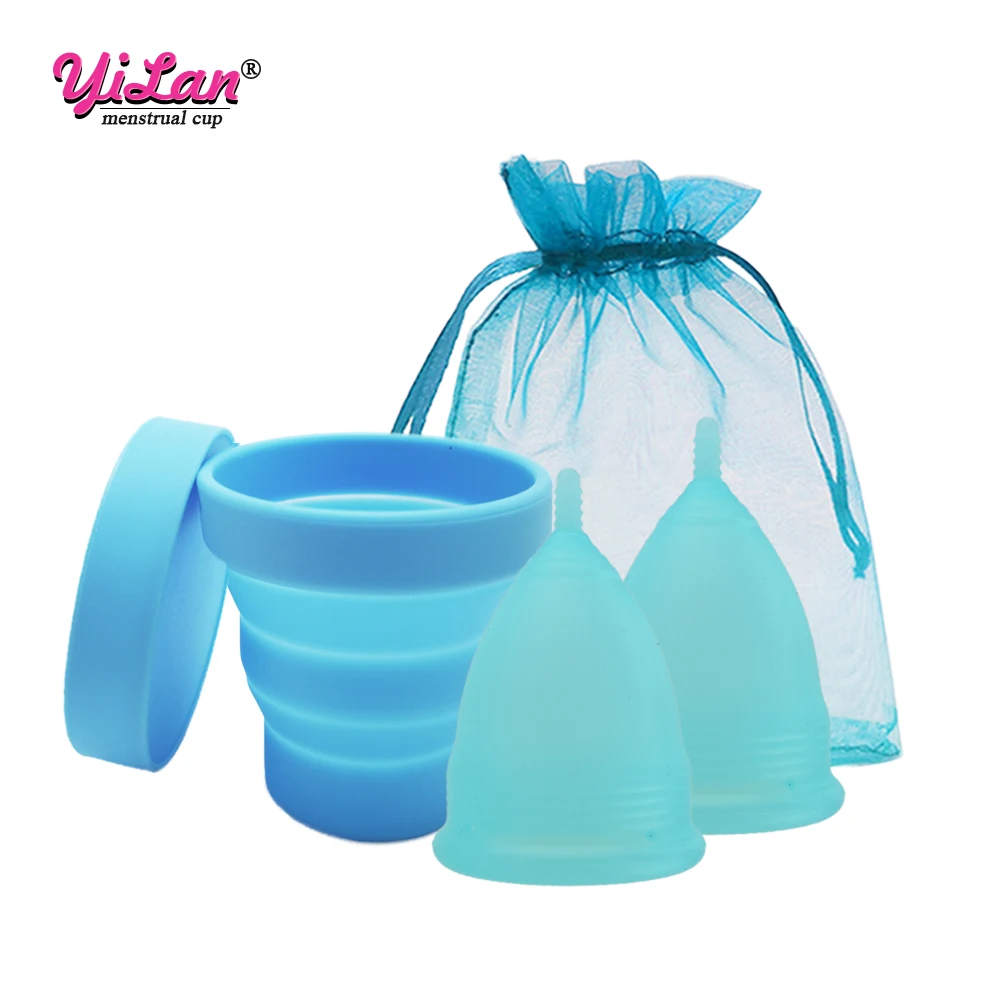 

Medical Silicone Menstrual Cup Foldable Silicone Cup for Menstrual Cup Clean Sterilizer Lady Menstrual collector&Face Brush