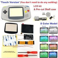 touch version 8 color models brightness v2 ips backlit lcd for game boy advance for gba console and pre cut shell case