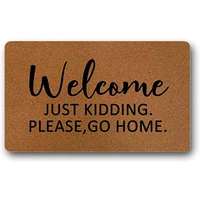 welcome just kidding please go home funny doormats cute mat home decor rug for entrance 18x30 inch