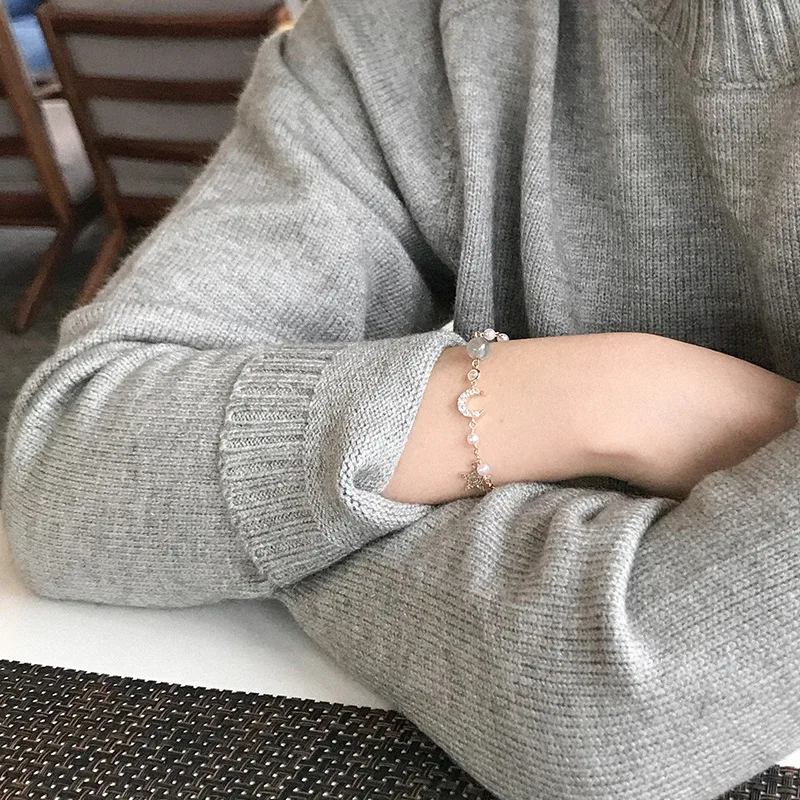 

HB2128 2019Korean simple pearl bracelet, glittering Stone Bracelet