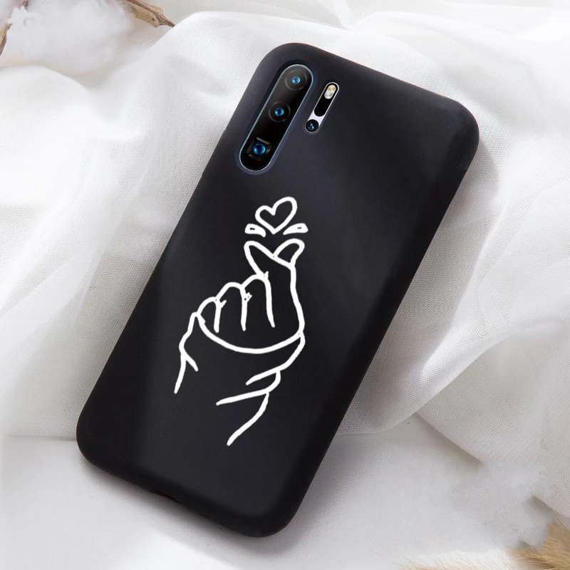 07 Мягкий матовый чехол из ТПУ с узором для huawei P20 P20Lite P20Pro Honor10, чехол с мультяшным сердечком, задняя крышка для Huwei Honor 20 P30Lite - Цвет: 07