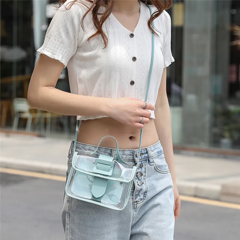 

2021 Design Luxury Handbag Women Transparent Bucket Bag Clear PVC Jelly Small Shoulder Bag Female Crossbody Messenger Bags