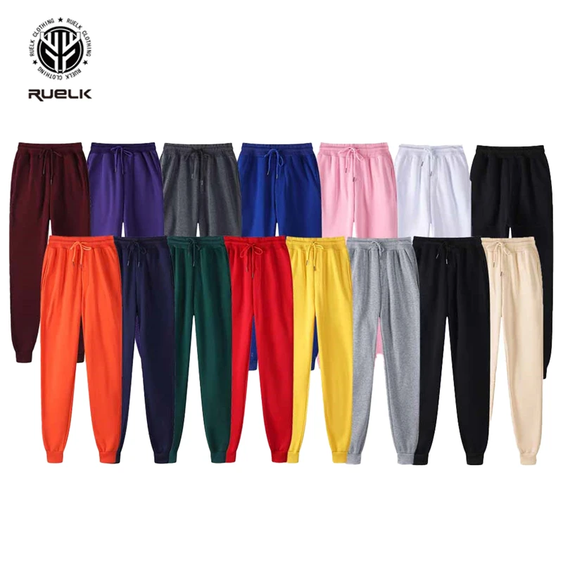 

RUELK 2021 Новые однотонные повседневные брюки мужские брендовые модные мужские брюки-карандаш со шнурком, облегающие брюки в стиле Харадзюку