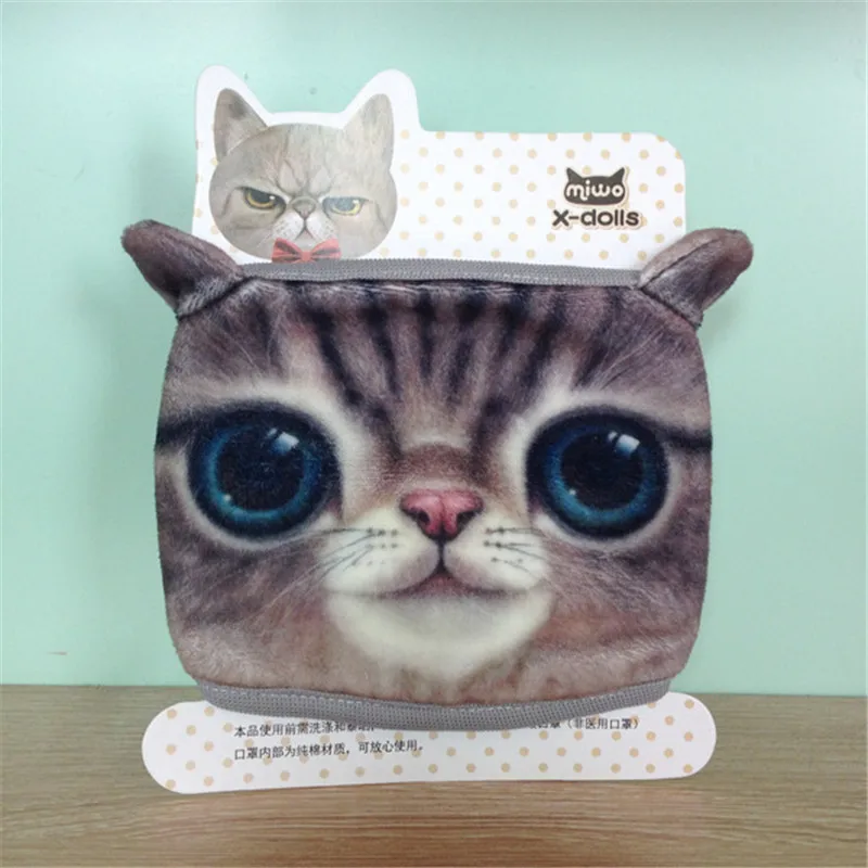 Кавайная маска для лица симпатичная лицевая в виде кошки многоразовая моющаяся