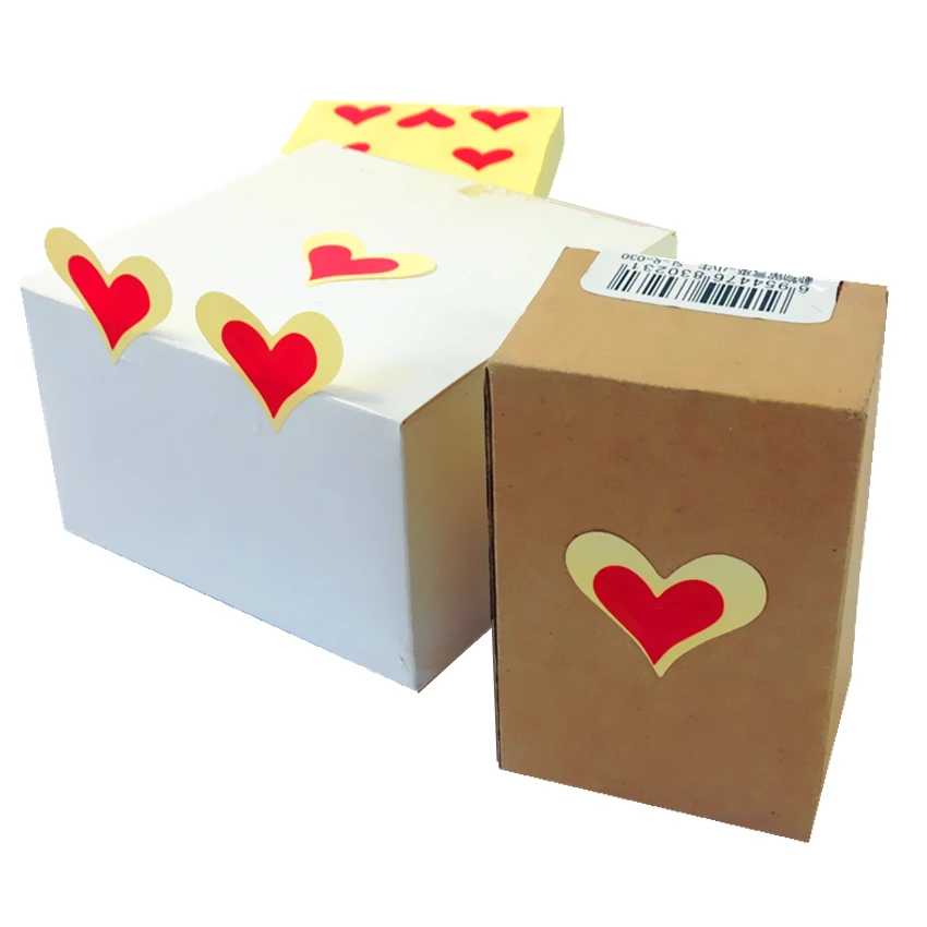 90 шт./лот наклейки для этикеток с красным сердцем рождественских новогодних