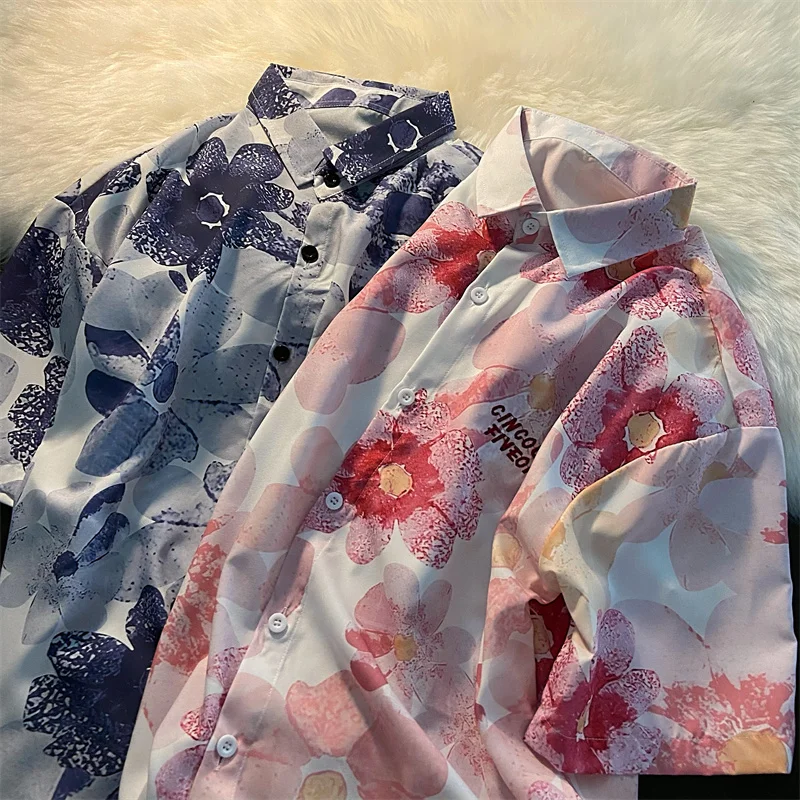 

Женские блузки с коротким рукавом EBAIHUI, свободные рубашки большого размера с цветочным принтом для колледжа, винтажная уличная одежда в сти...