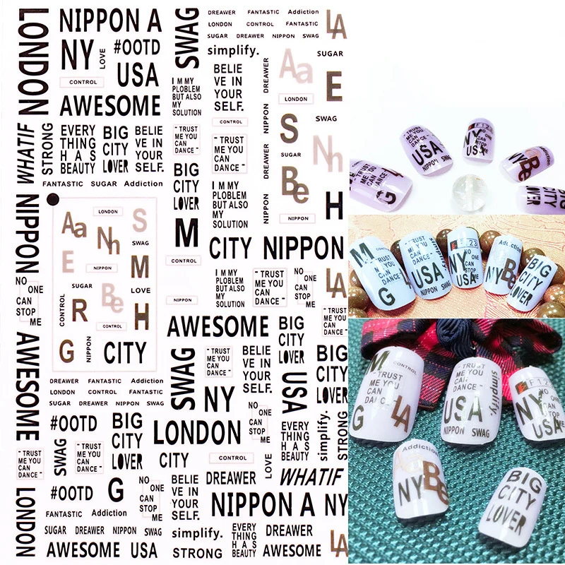 3D цветные наклейки на ногти самоклеющиеся клейкий трансферный Наклейки