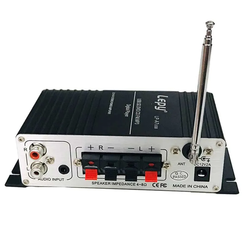 2ch выходной усилитель мощности 20WX2 RMS Hi-Fi стерео аудио домашний 12V USB SD FM MP3 цифровой