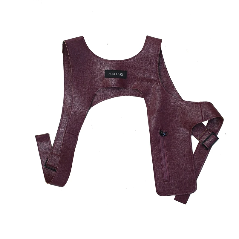 Модная Сумка-жилет из искусственной кожи Harajuku Rock Chest Rig сумки на плечо с пряжкой