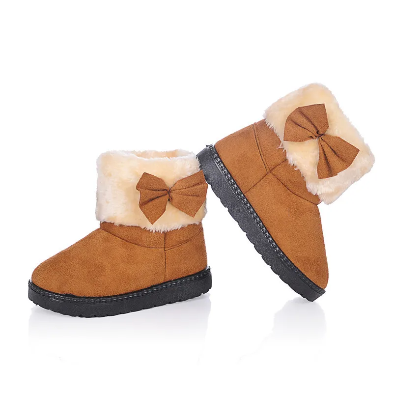 

Mumoresip Candy Colors Girls Winter Boots Children Warm Cotton Boots With Bowtie Kids Snow Boots Fashion Princess Sweet Antiskid