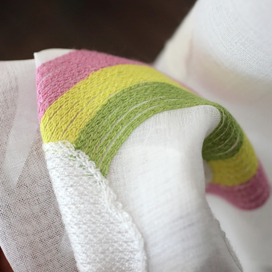 Мультяшные Радужные облака вышитые тюлевые детские шторы для детской спальни