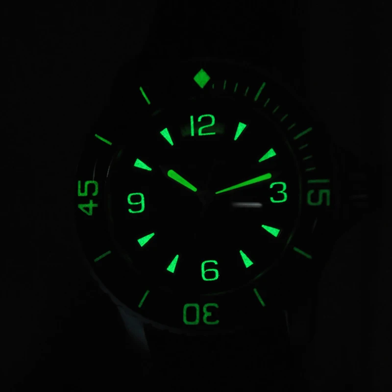 Мужские Водонепроницаемые механические часы с синим циферблатом 45 мм|Мужские