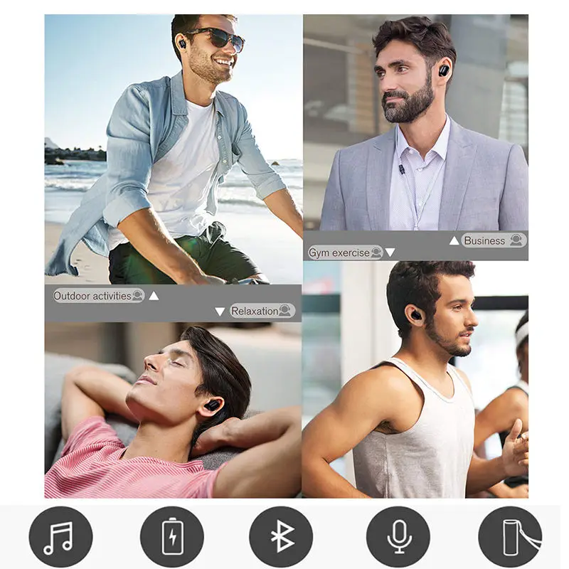 T1 Tws V5.0 Bluetooth наушники 3D настоящие беспроводные стерео с микрофоном портативные