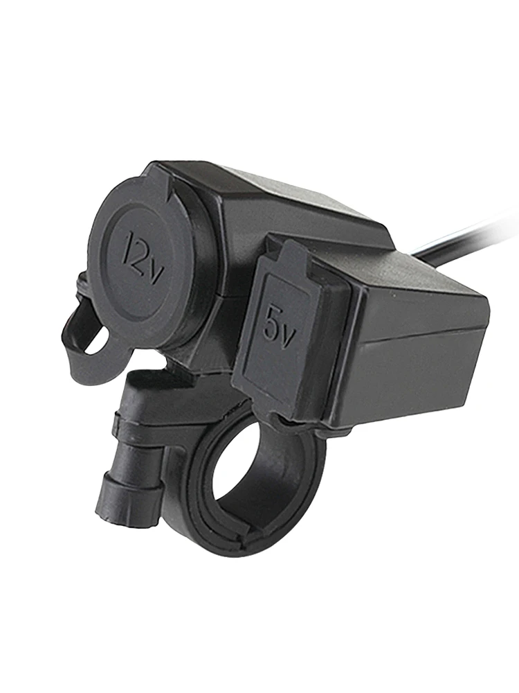 

Hot Motorcycle 12V Cigarette Lighter Socket with 2.1A USB Charger Waterproof Dustproof Power Adapter Handlebar Mount Switch