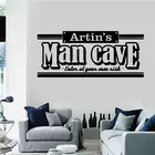 Настраиваемые виниловые наклейки на стену с названием человека, пещера, подвал, гараж, фотография, подарки для мужчин 5
