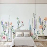 custom mural wallpaper 3d hand painted pastoral cactus living room tv background wall paper papel de parede sala 3d home decor
