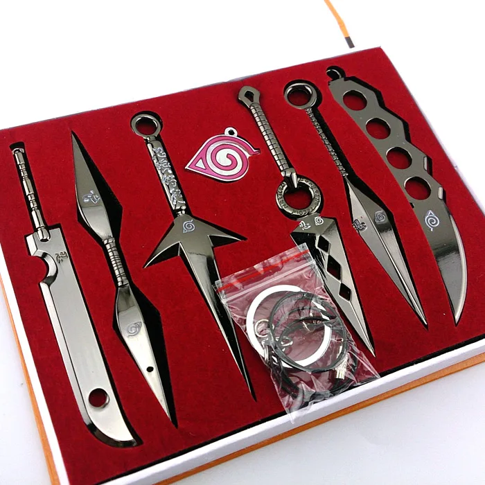 7 шт./компл. Аниме Наруто Косплей сплав игрушка мечи Военный нож Hatake Kakashi Deidara Kunai