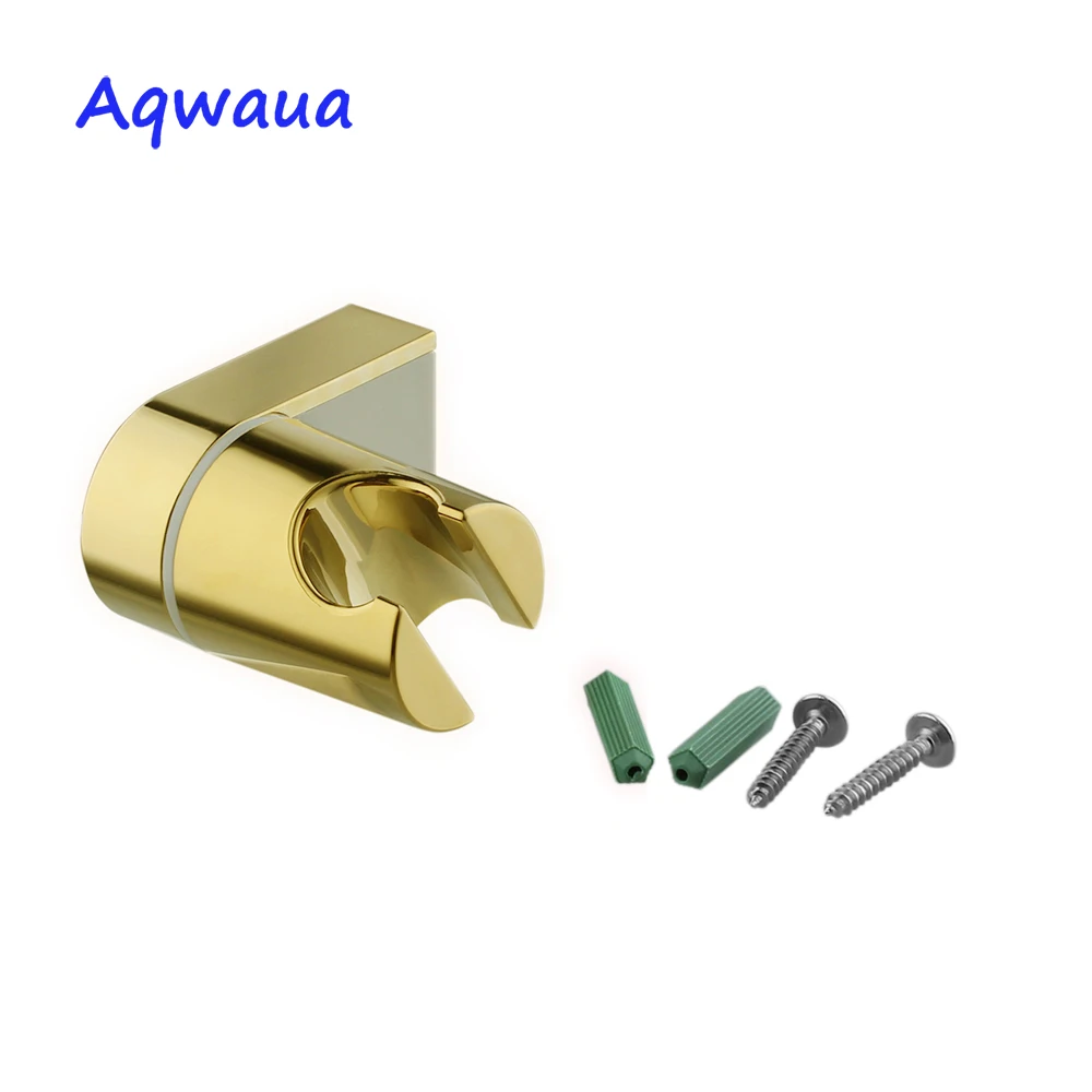 aqwaua shower head holder polished gold bracket stand rotatable for bathroom use standard size bathroom accessories abs plastic free global shipping