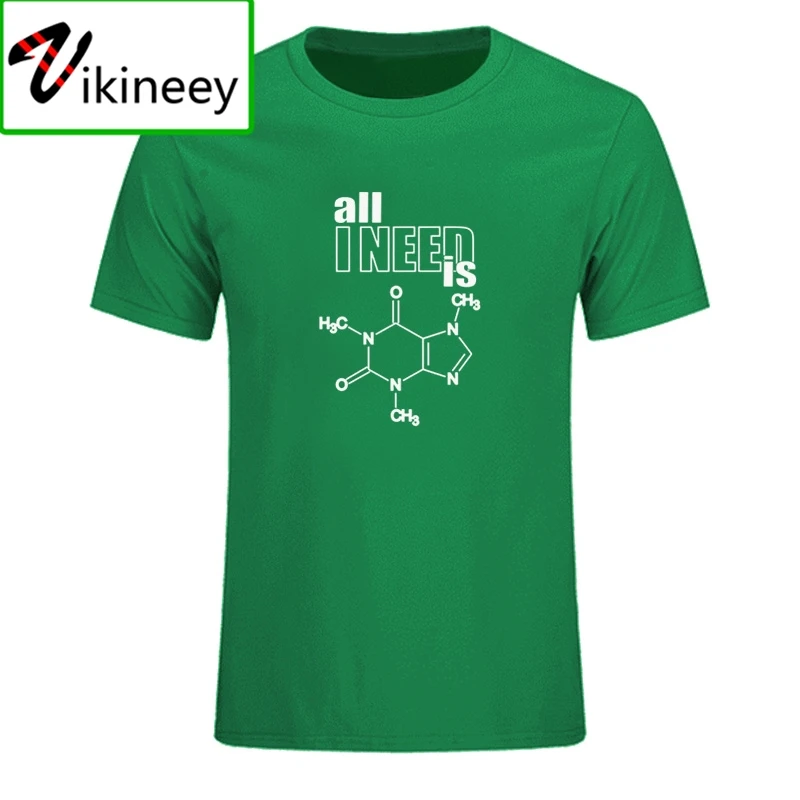 I need is caffeine design science chemistry formula harajuku T shirt men physics tshirt Funny biochemistry T-shirt mens clothing | Мужская