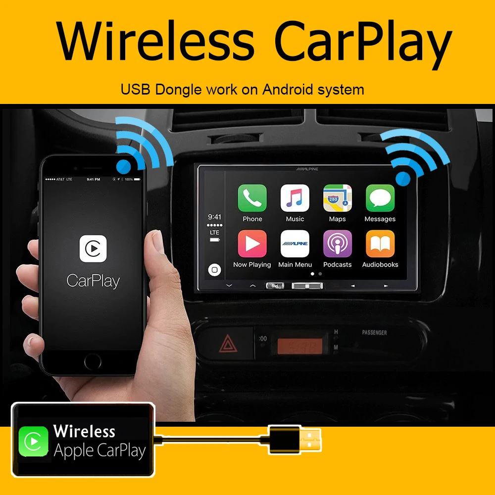 Беспроводной USB-адаптер для навигатора Apple Carplay мини-USB-адаптер Android-радио |