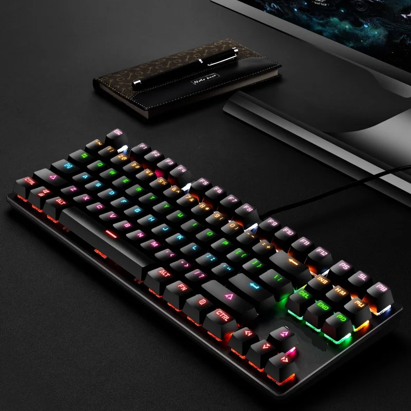 Игровая механическая клавиатура Teclado Mecanico 87 клавиш светодиодная USB-подсветка