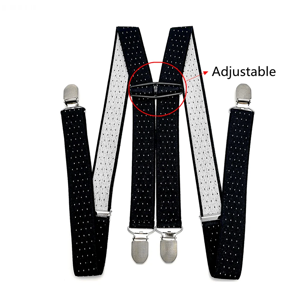 Подтяжки жаккардовые в горошек для мужчин и женщин эластичные регулируемые