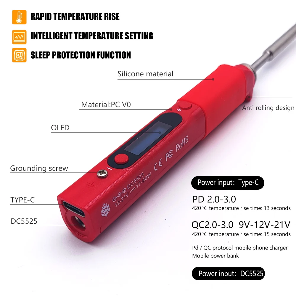 Умный портативный мини-паяльник Pine64 умный паяльник с разъемом Type-c на Usb C