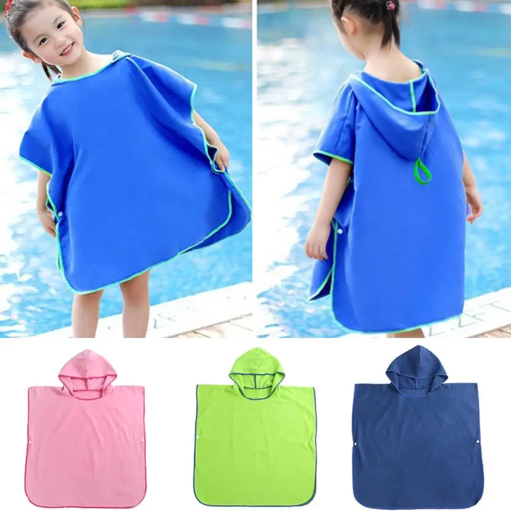 

Children's Beach Dressing Cloak Cloak Single Size Seaside Towel Bath Color Pure Cloak Cloak Quick-drying Beach Towel T9G6