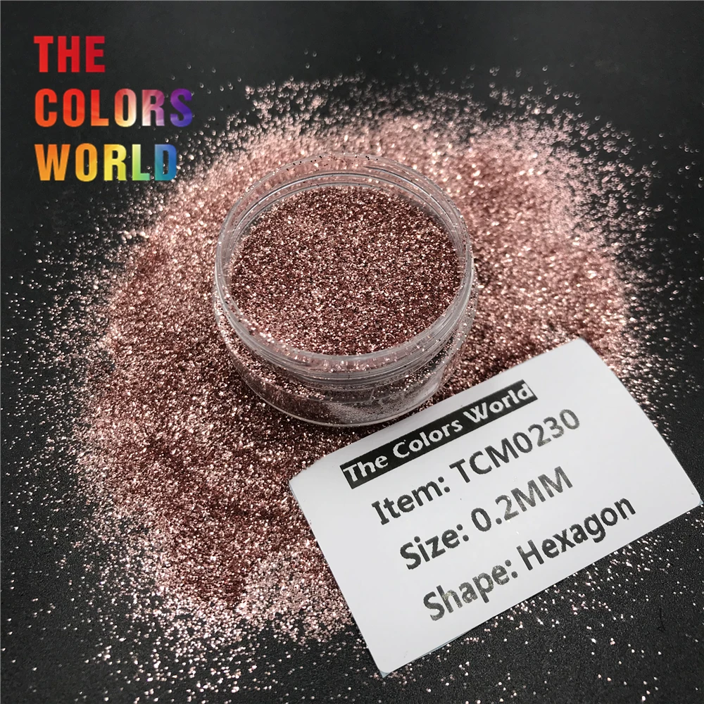 TCM0230 розовое золото цвет металлик блеск шестиугольная форма для ногтей украшение