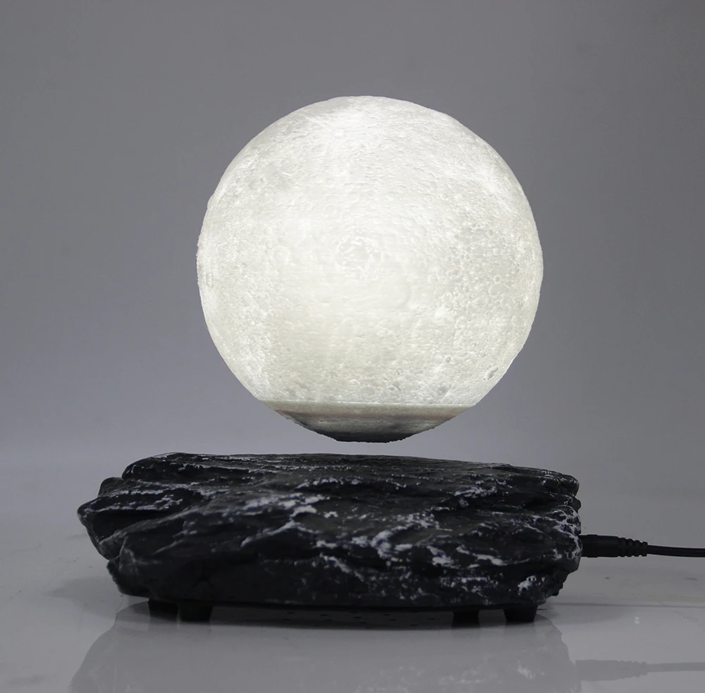 New strange gift study room bedroom Magnetic Levitation 6 inch moon Globe Stone imitation base Floating Night Light | Дом и сад