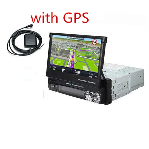 with GPS 1 Din " Универсальное автомобильное радио gps-навигация Авторадио Видео плеер Bluetooth выдвижной сенсорный экран MP5 стерео аудио - Цвет: with GPS