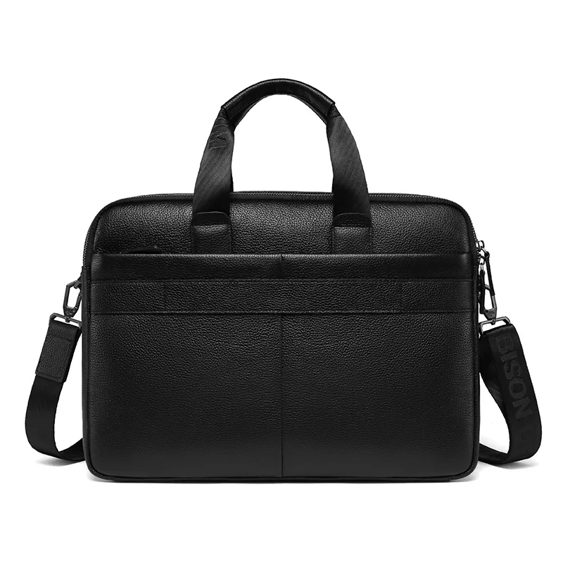 Bison Denim 2020 NEW Briefase business men's bag Genuine Leather Men Bag Business Casual Shoulder Bag 14 inch laptop Handbag