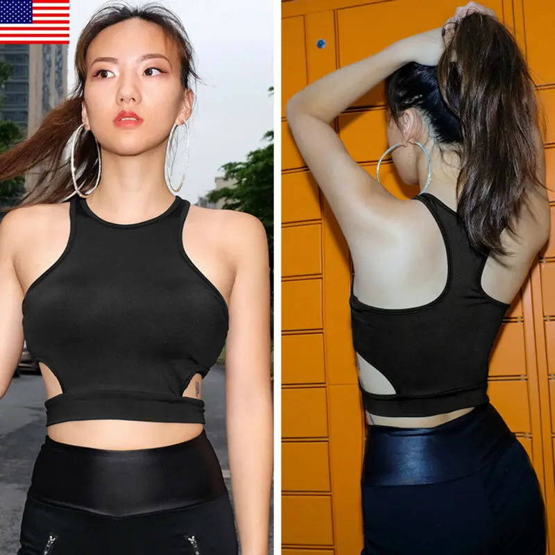 Women Sport Seamless Racerback Bra Yoga Sexy Padded Stretch Workout Top TankUS | Спорт и развлечения