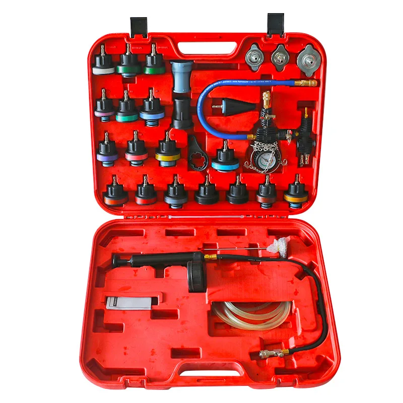 

Water Tank Aluminum Alloy Car Water Tank Leak Detector Antifreeze Coolant Replacement Tool 28 pcs LZ-12