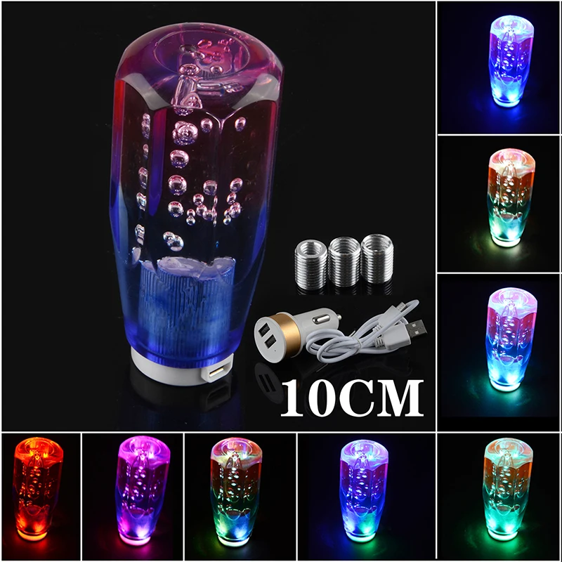 

10CM RBG Lighting LED Manual Gear Shift Knob Stick Shifter Cool Replacements Universal Car Accessories JDM MT HOT