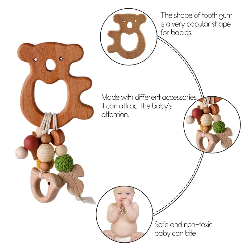 Mordedor de silicona de grado alimenticio para beb&eacute;, juguetes de dentici&oacute;n para dientes, peque&ntilde;os y bonitos, animales de dibujos animados, 1 unidad-1