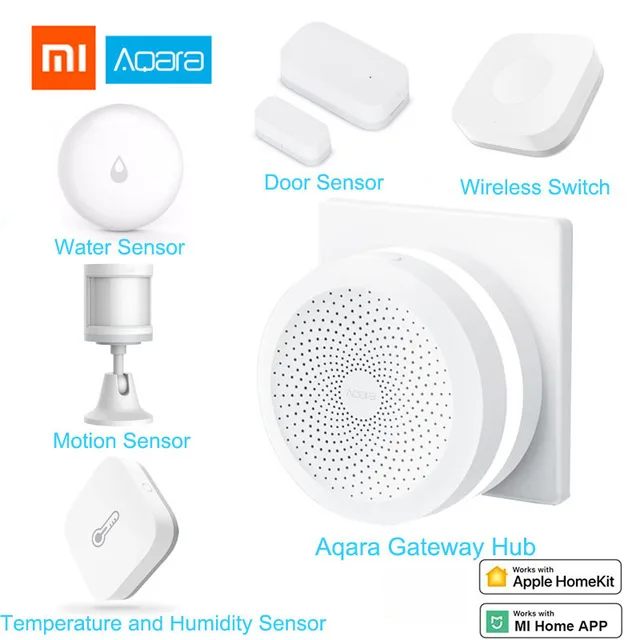 6 in 1 as picture Xiaomi Aqara комплекты умного дома Mijia концентратор Датчик окна двери человеческого тела настенный выключатель влажности Датчик воды двусторонний модуль Aqara концентратор - Цвет: 6 in 1 as picture
