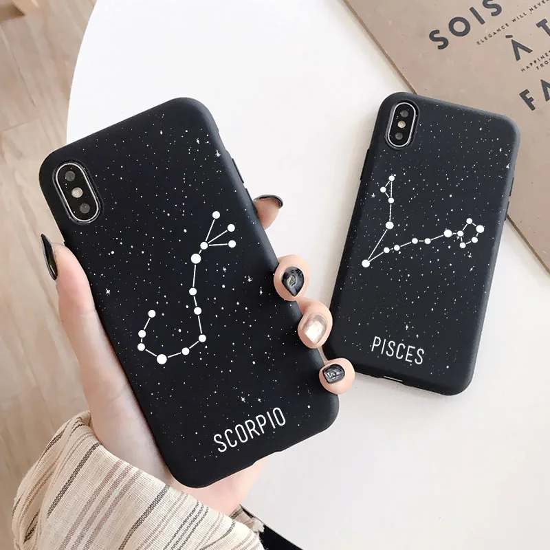 

Twelve constellations with point Phone Case For iPhone X XR XS Max 8 6s 7 Plus SE 2020 Cases For iPhone 11 12 Pro Max Back Cover