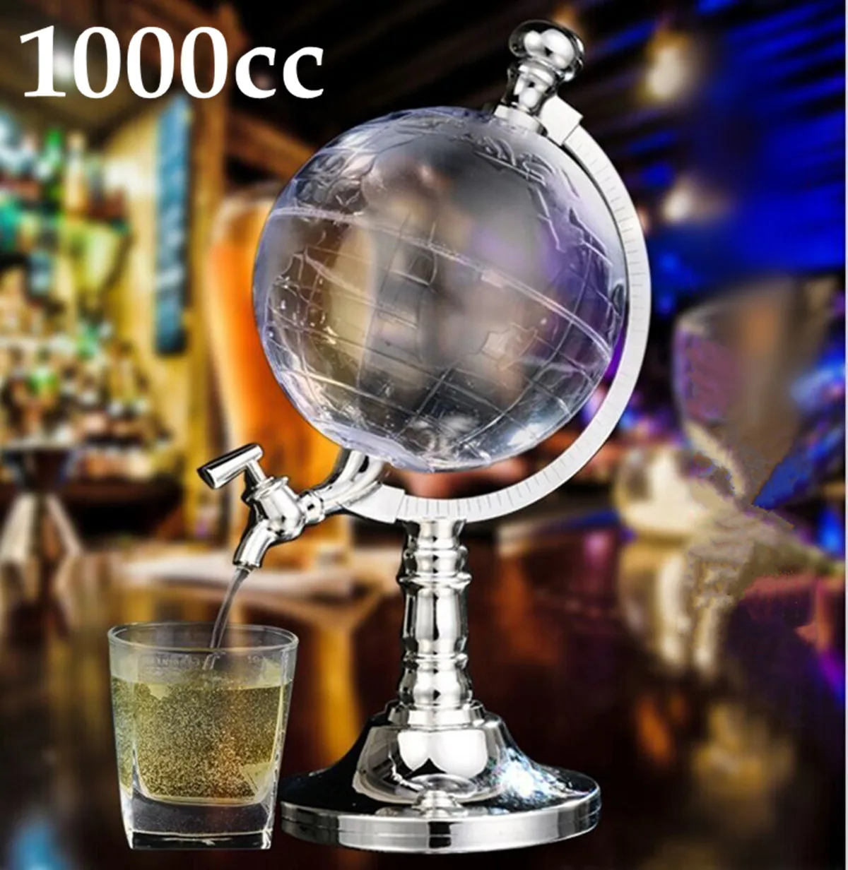 1000cc Globe Shaped Liquor Drink Draft Dispenser Beverage Pump Decanter Tap |