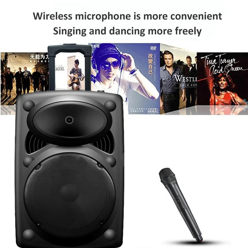 Портативный динамик FELYBY на тележке 12 дюймов 350 Вт мощный уличный bluetooth с