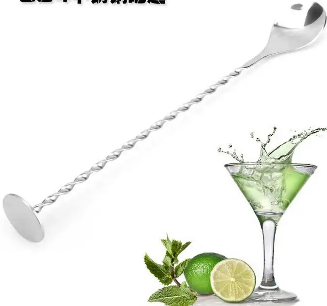 

Free Shipping 500 pcs 304 Stainless Steel Bar Spoon 27.5cm Swizzle Stick Stirrer Bar Mixing Spoon Cocktail Drink Sticking Tools