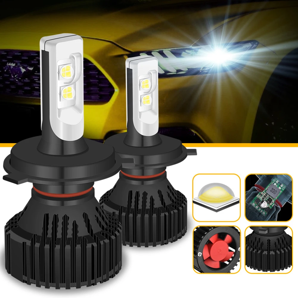 

Katur Led Car Headlight H4 Hi/Lo Beam LED H7 H1 H3 H8 H9 H11 H13 9005 9006 9007 60W 16000lm 6500K Auto Headlamp Fog Light Bulbs