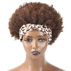 Афро кудрявые вьющиеся человеческие волосы, короткие искусственные волосы, стиль Боб, 200 плотный парик для женщин, полный парик, коричневый цветной человеческий парик