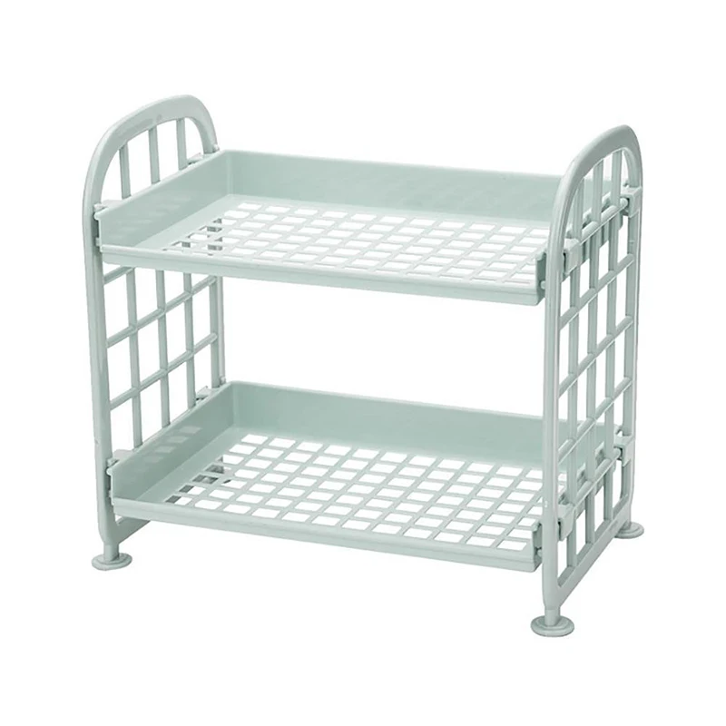 Модные полки для хранения пластиковые маленькие 2 ярусные стеллажи кухонная