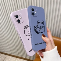 active rabbit camera lens protect case for iphone 12 11 soft liquid silicone phone cover for x xr xs max se2020 8 7 6 6s plus