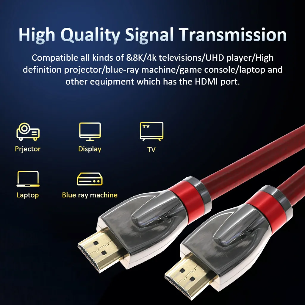 Премиум 8k Hdmi кабель 2 1 высокоскоростной позолоченный для передачи данных 4k 2160p 3D