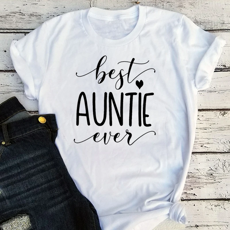 

Best Auntie Ever Shirt Auntie Gifts 2021 New Auntie To Be Graphic T Shirts Promoted To Auntie Tops Harajuku Shirt Summer XL