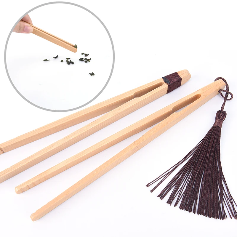 Деревянный Пинцет для чая щипцы с беконом бамбуковый кухонный салат тост 1